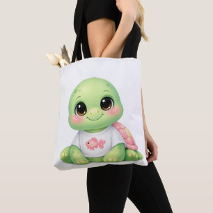 Süße Kawaii-Meeres-Schildkröte Chibi-Tragetasche Tasche