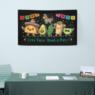 Süße Kawaii-Mexikanische-Food-Party - Taco Burrito Banner