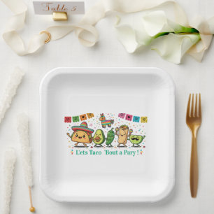Süße Kawaii-Mexikanische Lebensmittelparty - Taco  Pappteller