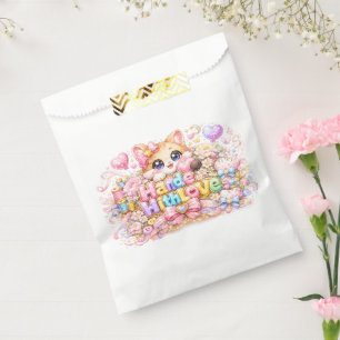 Süße Kawaii-Mit-Liebe-Gemachte-Katzen-Name-Pastell Geschenktütchen