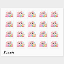 Süße Kawaii Mochi-Katze Name Pastellrosa Funkelnd 