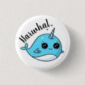 Süße Kawaii Narwal Button (Vorderseite)