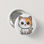 Süße Kawaii Orange Tabby Katze Button (Vorne & Hinten)