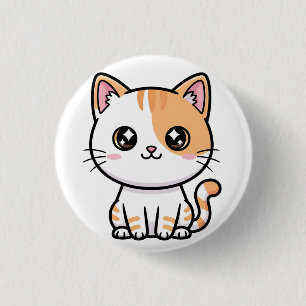 Süße Kawaii Orange Tabby Katze Button