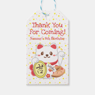Süße Kawaii Oriental Lucky Cat Geburtstagsfeier Geschenkanhänger