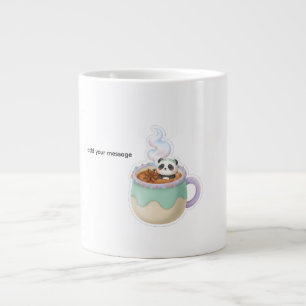 Süße Kawaii-Panda-in-Teetassen-Illustration Jumbo-Tasse