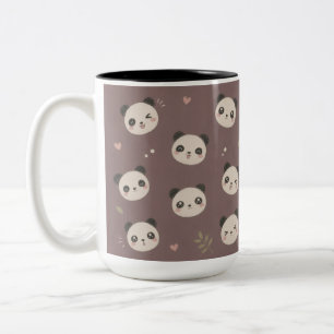 Süße Kawaii-Panda-Muster-Tasse – Handgezeichnet ko Zweifarbige Tasse