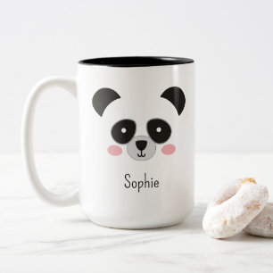 Süße Kawaii-Panda-Tasse – Maßgeschneiderter Name D Zweifarbige Tasse