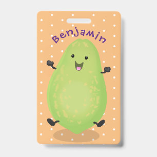Süße kawaii Papaya cartoon illustration Ausweis