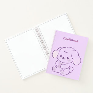 Süße Kawaii Pastell-Lila Fluffige Hündchen Custom Notizblock