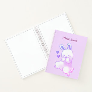 Süße Kawaii Pastell Lila Hase mit Herz individuell Notizblock