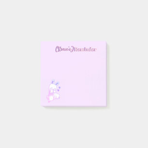 Süße Kawaii Pastell Lila Hase mit Herzen Benutzerd Post-it Klebezettel
