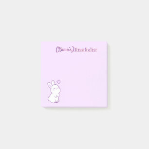Süße Kawaii Pastell-Lila-Hase-Schaut-Hoch benutzer Post-it Klebezettel