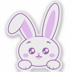 Süße Kawaii Pastell Lila Hervorschauende Pfoten Hä Aufkleber