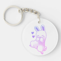 Süße Kawaii Pastell-Lila Lachende Häschen-Acrylket