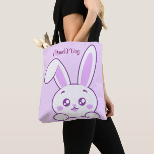 Süße Kawaii Pastell-Lila-Peeking-Hasen-Tasche Tasche