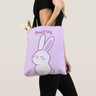 Süße Kawaii Pastell-Lila Schlafhasen Custom Tasche