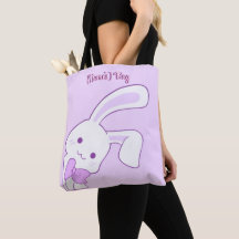 Süße Kawaii Pastell Lila Schlappohr-Hasen-Tasche