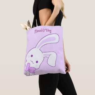 Süße Kawaii Pastell Lila Schlappohr-Hasen-Tasche Tasche