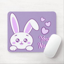 Süße Kawaii Pastell-Lila Spionier-Häschen Individu Mousepad