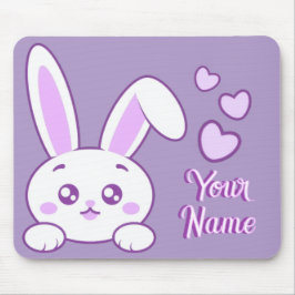 Süße Kawaii Pastell-Lila Spionier-Häschen Individu Mousepad