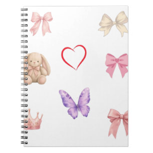 Süße Kawaii-Pastell-Schleifen Hase Schmetterling H Notizblock