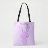 Süße Kawaii Pastell Violette Stehende Hasen Custom Tasche (Vorderseite)