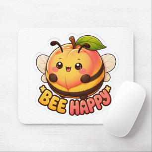 Süße Kawaii Pfirsich Biene Glücklich Lustiger Spru Mousepad