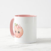 Süße Kawaii-Pfirsich-Kaffeetasse Tasse (Vorderseite Links)