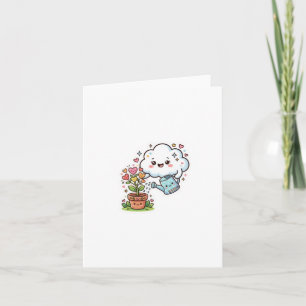 Süße Kawaii-Pflanze Freundlichkeit Süße Wolke und Karte
