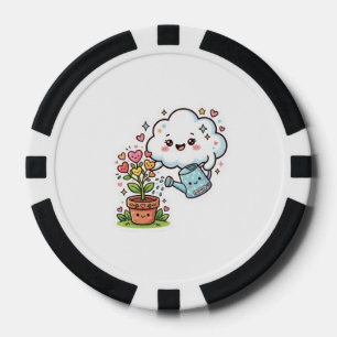 Süße Kawaii-Pflanze Freundlichkeit Süße Wolke und  Pokerchips