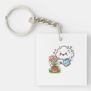 Süße Kawaii-Pflanze Freundlichkeit Süße Wolke und Schlüsselanhänger