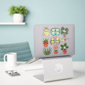 Süße Kawaii Pflanzen Aufkleber (Laptop auf Schreibtisch)