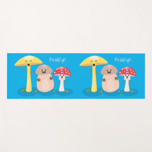 Süße kawaii Pilze Tüpfelpilz Yogamatte