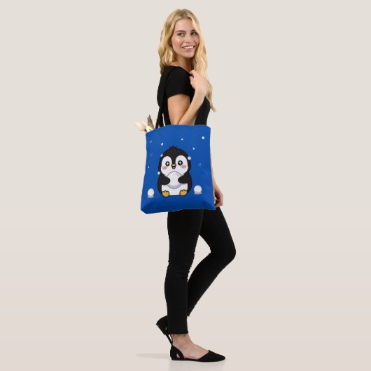 Süße Kawaii-Pinguin-Winter-Tasche Tasche (Am Model)