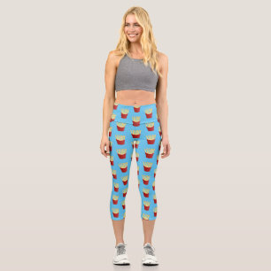Süße kawaii Pommes Frites Fast-Food-Cartoon-Illust Capri Leggings
