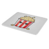 Süße Kawaii-Popcorn-Eimer-Illustration Schneidebrett (Ecke)