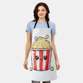Süße Kawaii-Popcorn-Eimer-Illustration Schürze (Getragen)
