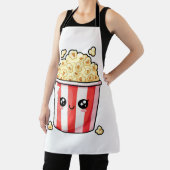 Süße Kawaii-Popcorn-Eimer-Illustration Schürze (InSitu)