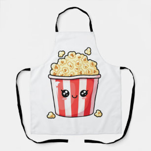 Süße Kawaii-Popcorn-Eimer-Illustration Schürze