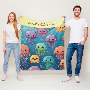 Süße Kawaii Qualle Fleecedecke