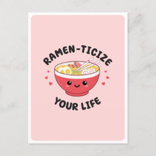 Süße Kawaii-Ramen asiatisches Essen Wortspiel roma Postkarte
