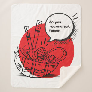 Süße Kawaii Ramen - Lustige japanische Lebensmitte Sherpadecke