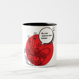 Süße Kawaii Ramen - Lustiges Japanisches Essen  Zweifarbige Tasse