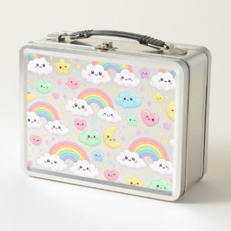 Süße Kawaii-Regenbogen-Kinder-Lunchbox Metall Brotdose