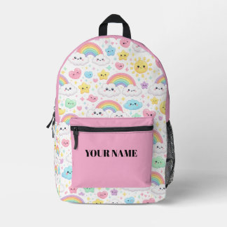 Süße Kawaii-Regenbogen-Rucksack | Personalisierte Bedruckter Rucksack