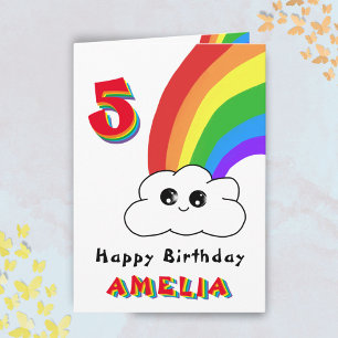 Süße Kawaii Regenbogenwolke Kinder Alles Gute zum  Karte