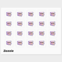 Süße Kawaii Retro-Kassette Tonband Pastell-Lila Mu