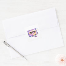 Süße Kawaii Retro-Kassette Tonband Pastell-Lila Mu