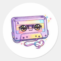Süße Kawaii Retro-Kassette Tonband Pastell-Lila Mu